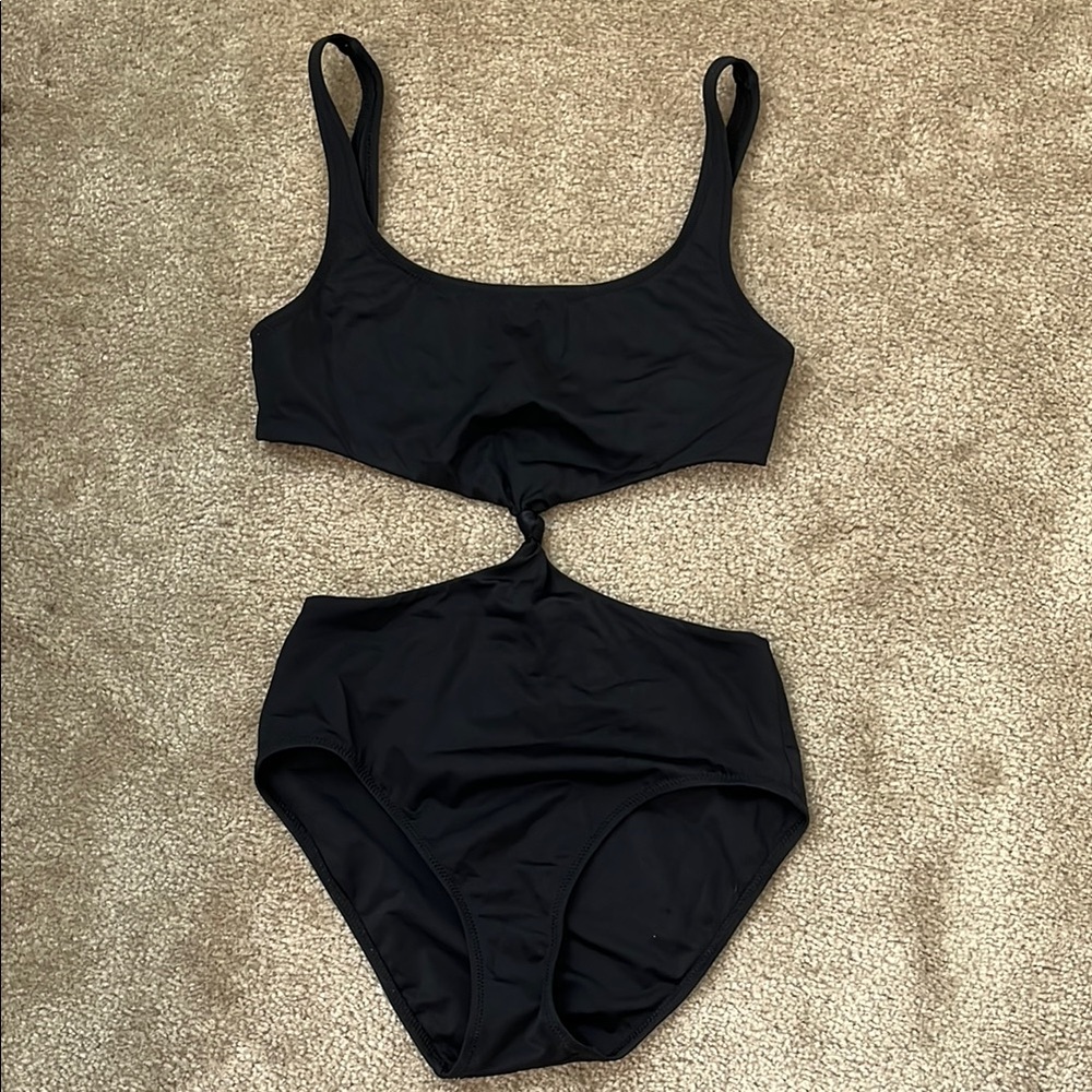Solid & Striped Black Cutout Swimsuit